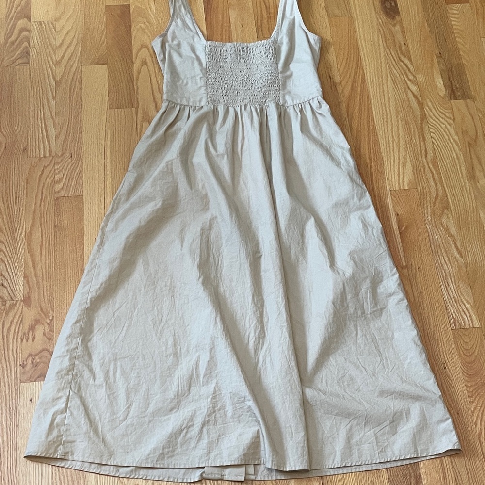 J. Crew Beige Button-Down cotton Poplin Dress - Picture 6 of 6